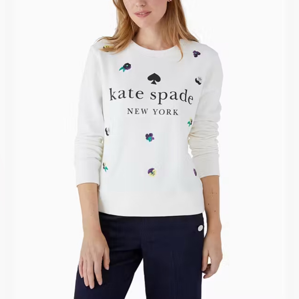KATE SPADE NWT  Pansy Toss Logo Sweatshirt